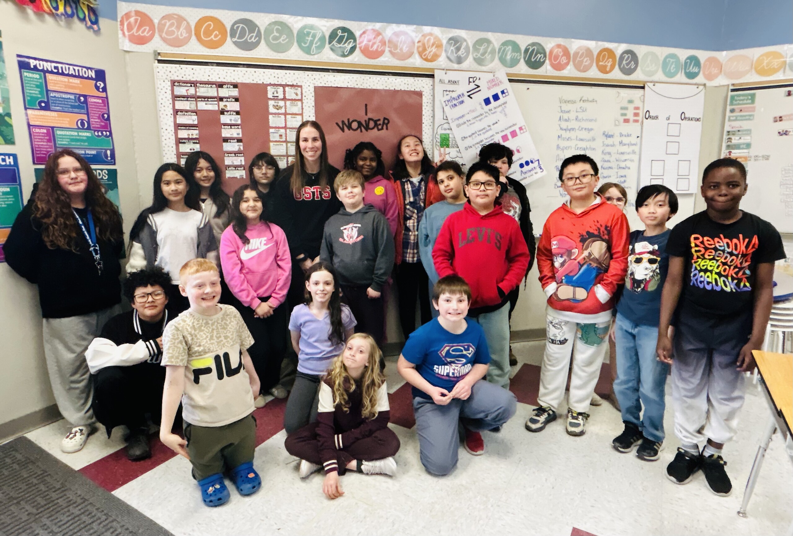 Edwin Parr nominee Kelsey Lalor and her Grade 5 students.